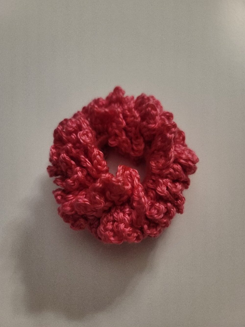 Pink Crochet Scrunchie